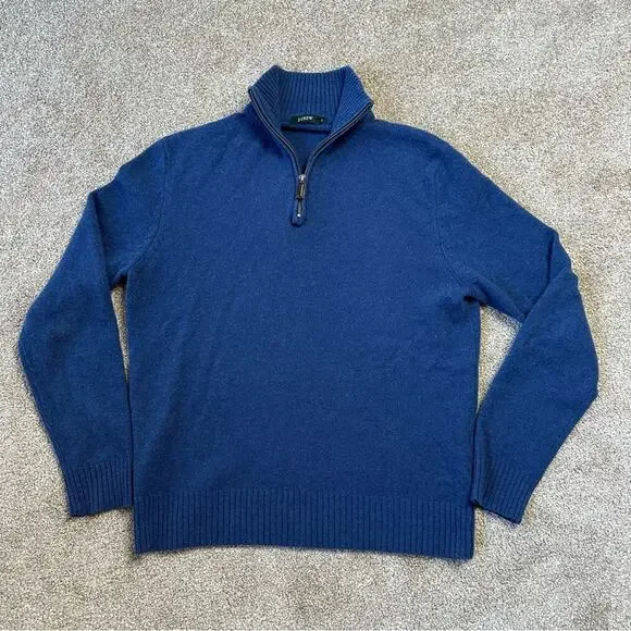 J. Crew Vintage Y2K Wool Quarter Zip-Up Sweater Size Medium - Picture 1 of 4